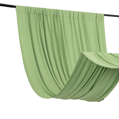 Sage Green 4-Way Stretch Spandex Event Curtain Drapes Wrinkle Free Backdrop Event Panel with Rod Pockets - 5ftx10ft