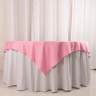 Scuba 70’’x70’’ Table Overlay Square Tablecloth Pink - Wrinkle Free & Stain Resistant Table Cover - Overlays