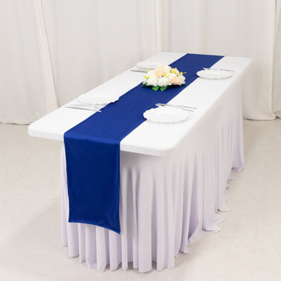 Scuba Polyester 12’’x108’’ Table Runner Royal Blue - Wrinkle-Free Table Linen - Runners