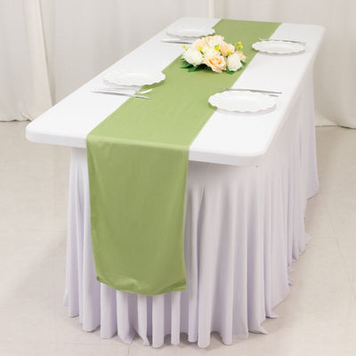 Scuba Polyester 12’’x108’’ Table Runner Sage Green - Wrinkle-Free Table Linen - Runners