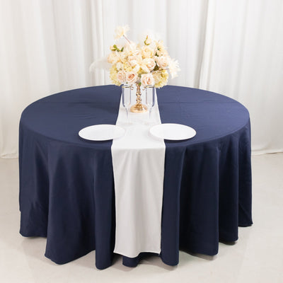 Scuba Polyester 12’’x108’’ Table Runner White - Wrinkle-Free Table Linen for Events & Weddings - Runners
