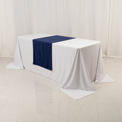 Scuba Polyester 24’’x72’’ Wide Table Runner Navy Blue - Wrinkle-Free Table Linen - Runners