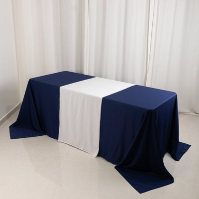Scuba Polyester 24’’x72’’ Wide Table Runner White - Wrinkle-Free Trade Show & Event Table Linen - Runners