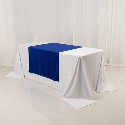 Scuba Polyester 36’’x72’’ Wide Table Runner Royal Blue - Wrinkle-Free Trade Show Table Linen - Runners