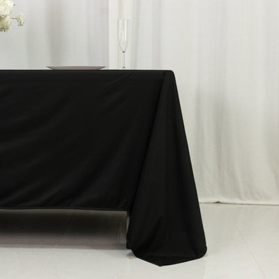 Scuba Rectangular 72’’x120’’ Tablecloth Black - Wrinkle Free & Stain Resistant Table Cover - Tablecloths