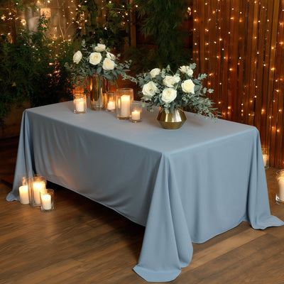 Scuba Rectangular 72’’x120’’ Tablecloth Dusty Blue - Wrinkle Free & Stain Resistant Table Cover - Tablecloths