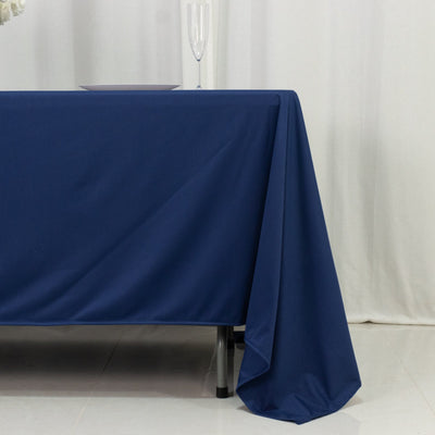 Scuba Rectangular 72’’x120’’ Tablecloth Navy Blue - Wrinkle Free & Stain Resistant Table Cover - Tablecloths