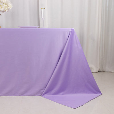 Scuba Rectangular 90’’x132’’ Tablecloth Lavender Lilac - Wrinkle Free Stain Resistant & Seamless Table Cover