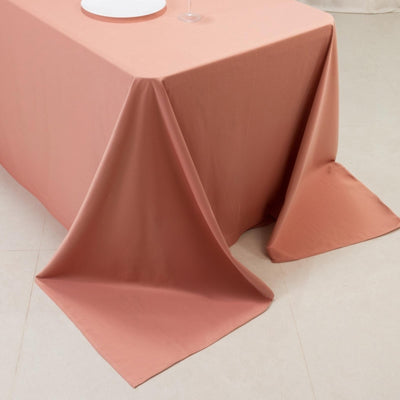 Scuba Rectangular 90’’x156’’ Tablecloth Dusty Rose - Wrinkle Free Stain Resistant & Seamless Table Cover - Tablecloths