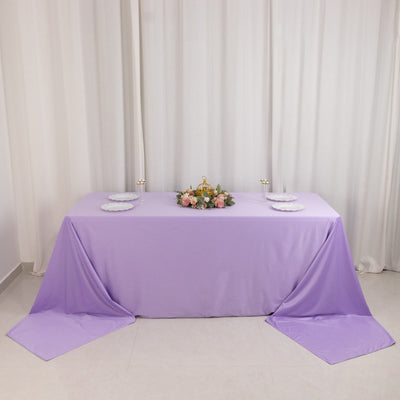 Scuba Rectangular 90’’x156’’ Tablecloth Lavender Lilac - Wrinkle Free Stain Resistant & Seamless Table Cover