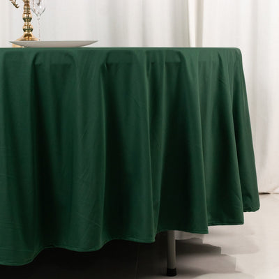 Scuba Round 108’’ Tablecloth Hunter Emerald Green - Wrinkle Free & Stain Resistant Table Cover - Tablecloths