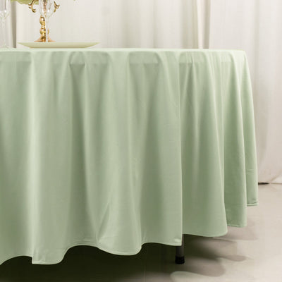 Scuba Round 108’’ Tablecloth Sage Green - Wrinkle Free & Stain Resistant Table Cover - Tablecloths