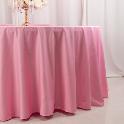 Scuba Round 120’’ Tablecloth Pink - Wrinkle Free & Stain Resistant Seamless Table Cover - Tablecloths
