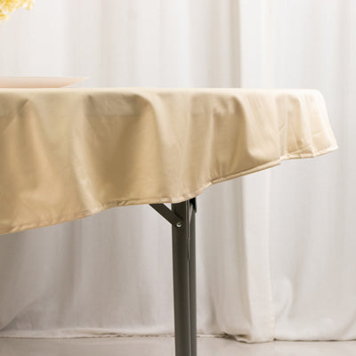 Scuba Round 70’’ Tablecloth Beige - Wrinkle Free & Stain Resistant Table Cover - Tablecloths