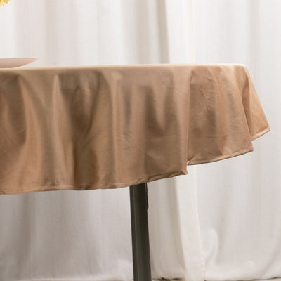 Scuba Round 70’’ Tablecloth Nude - Wrinkle Free & Stain Resistant Table Cover - Tablecloths