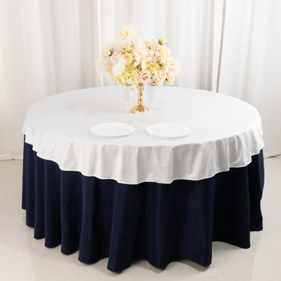 Scuba Round 70’’ Tablecloth White - Wrinkle Free & Stain Resistant Table Cover for Weddings and Banquets - Tablecloths