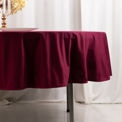 Scuba Round 90’’ Tablecloth Burgundy - Wrinkle Free & Stain Resistant Table Cover - Tablecloths