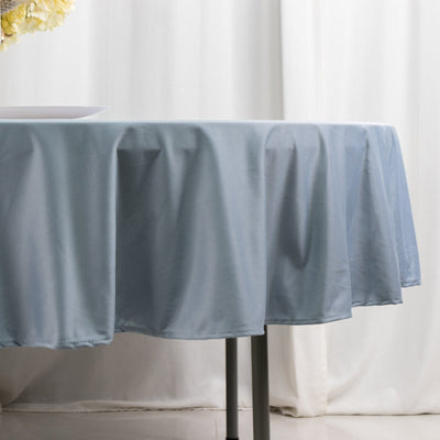 Scuba Round 90’’ Tablecloth Dusty Blue - Wrinkle Free & Stain Resistant Table Cover - Tablecloths