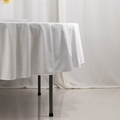 Scuba Round 90’’ Tablecloth White - Wrinkle Free & Stain Resistant Table Cover for Weddings and Banquets - Tablecloths