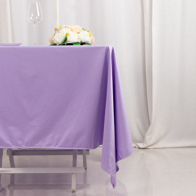 Scuba Square 70’’x70’’ Tablecloth Lavender Lilac - Wrinkle Free & Stain Resistant Table Cover - Tablecloths