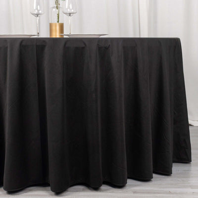 Scuba Round 120" Tablecloth Black - Wrinkle Free & Stain Resistant Seamless Table Cover for Weddings & Events