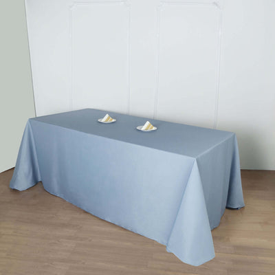 Polyester 90"x132" Rectangle Tablecloth Dusty Blue - Seamless Wrinkle-Resistant Table Cover