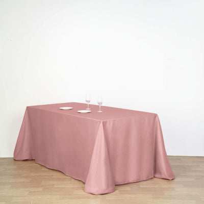 Polyester 90"x156" Rectangle Tablecloth Dusty Rose - Seamless Wrinkle-Resistant Table Cover