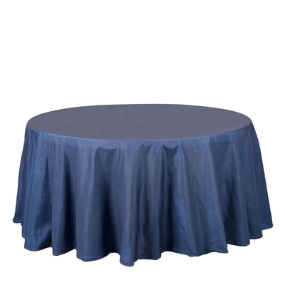 Polyester 120" Round Tablecloth Dark Denim Blue - Seamless Faux Denim Design for Stylish Gatherings