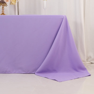 Premium Polyester 90"x132" Rectangle Tablecloth Lavender Lilac - Seamless 220GSM Stain-Resistant Table Cover
