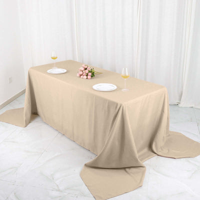 Polyester 90"x156" Rectangle Tablecloth Nude - Seamless Wrinkle-Resistant Table Cover