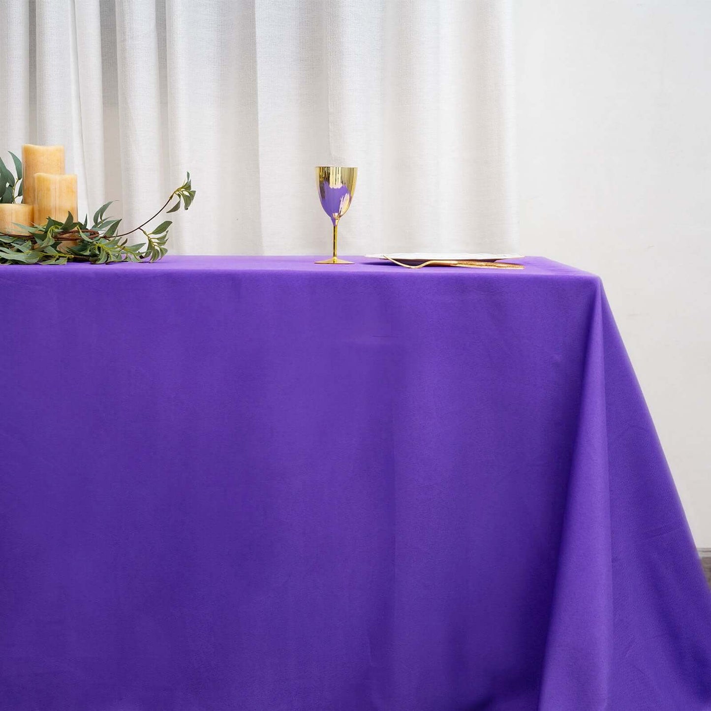 Polyester 90"x156" Rectangle Tablecloth Purple - Seamless Wrinkle-Resistant Table Cover