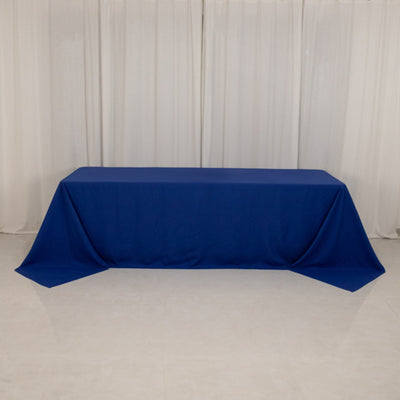 Cotton Blend 90"x156" Rectangle Tablecloth Royal Blue - Seamless Wrinkle-Resistant Table Cover