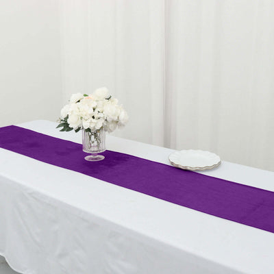 Premium Velvet 12"x108" Table Runner Purple - Sheen Finish Reusable Table Decor