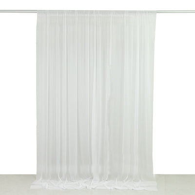 Sheer Backdrop Curtain Panel 10ft × 10ft White – Wedding Arch Drape with Rod Pocket - Backdrops