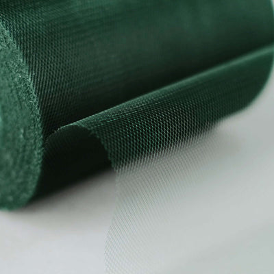 6"x100 Yards Hunter Emerald Green Tulle Fabric Bolt, Sheer Fabric Spool Roll For Crafts