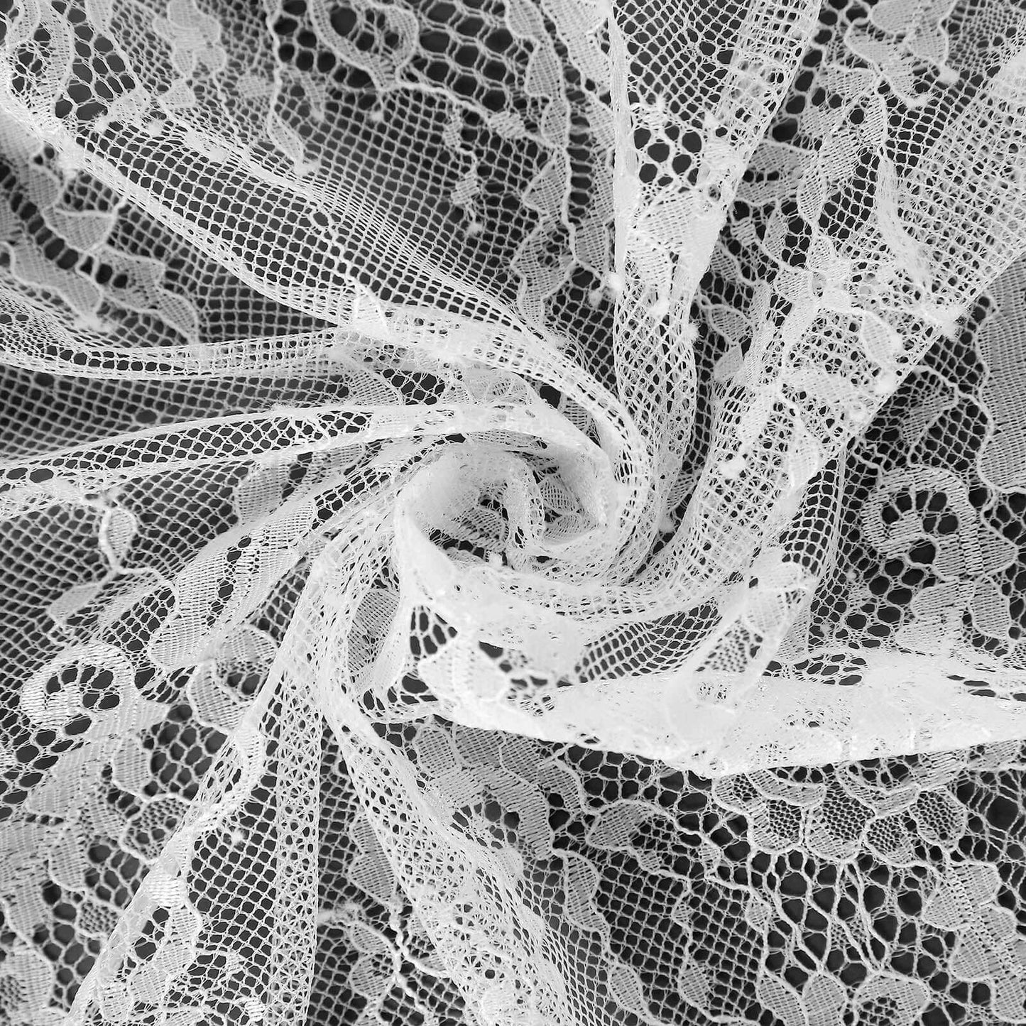 Lace 60"x120" Rectangle Tablecloth White - Vintage Lace Design with Scalloped Frill Edges for Refined Occasions