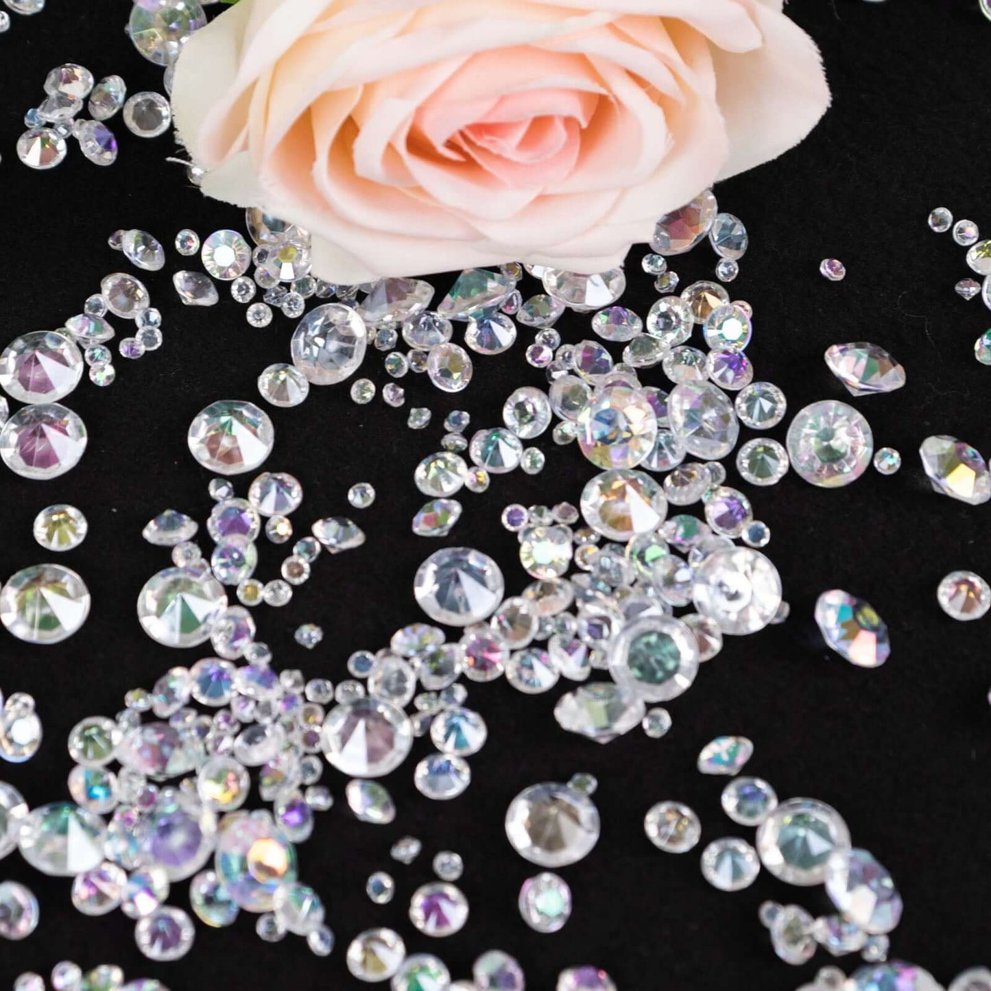 4000 Pcs Acrylic Diamond Vase Fillers Iridescent - Lustrous DIY Beads & Table Scatters for Wedding Decor 3mm, 6mm, 10mm