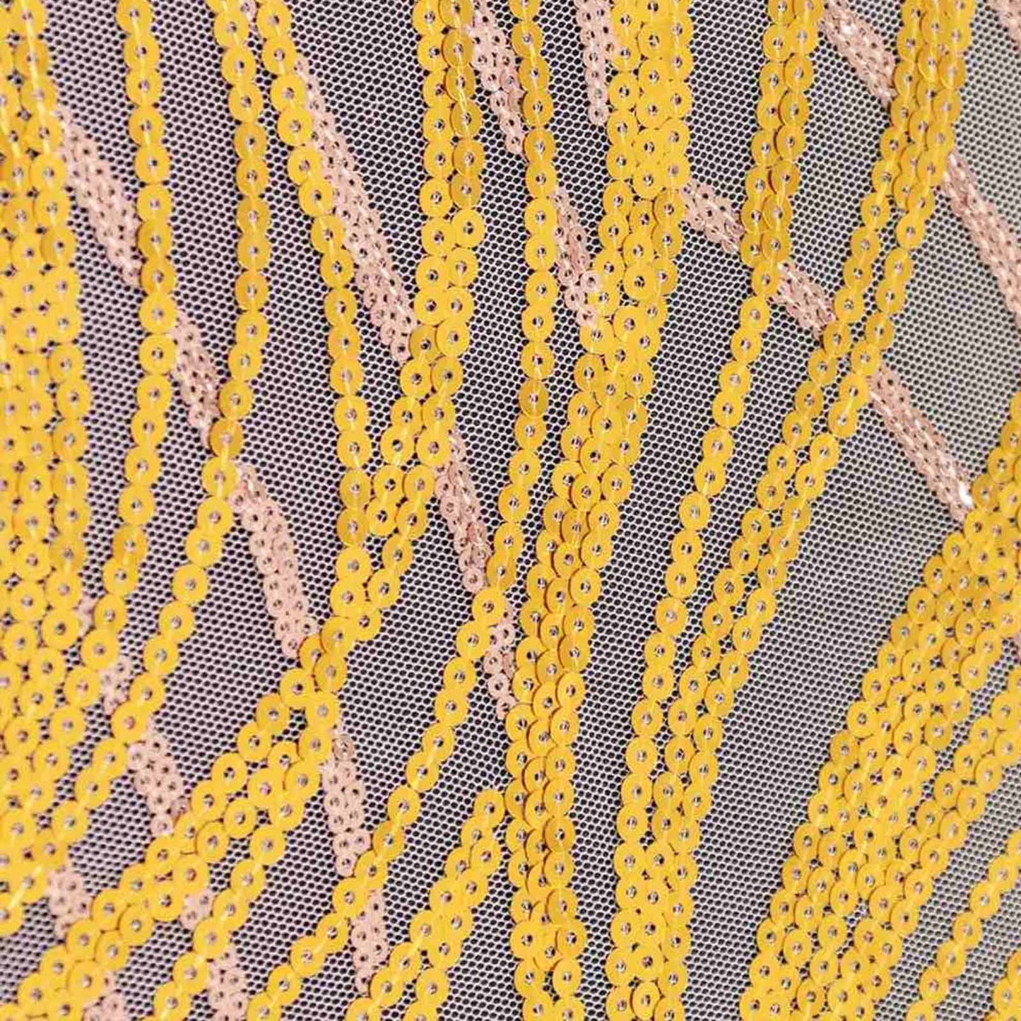 Sequin Mesh 20"x20" Napkin Rose Gold - Wave Embroidered Reusable Napkin