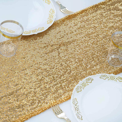 Sequin 12"x108" Table Runner Gold - Glittering Design for Stylish Celebrations