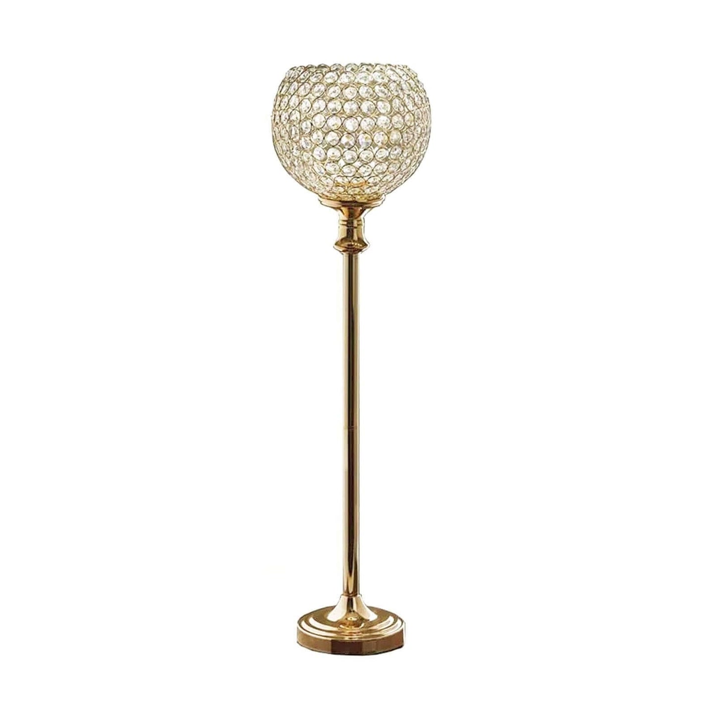 Acrylic Votive Candle Holder Crystal Goblet Design Gold - Table Centerpiece for Weddings 37"