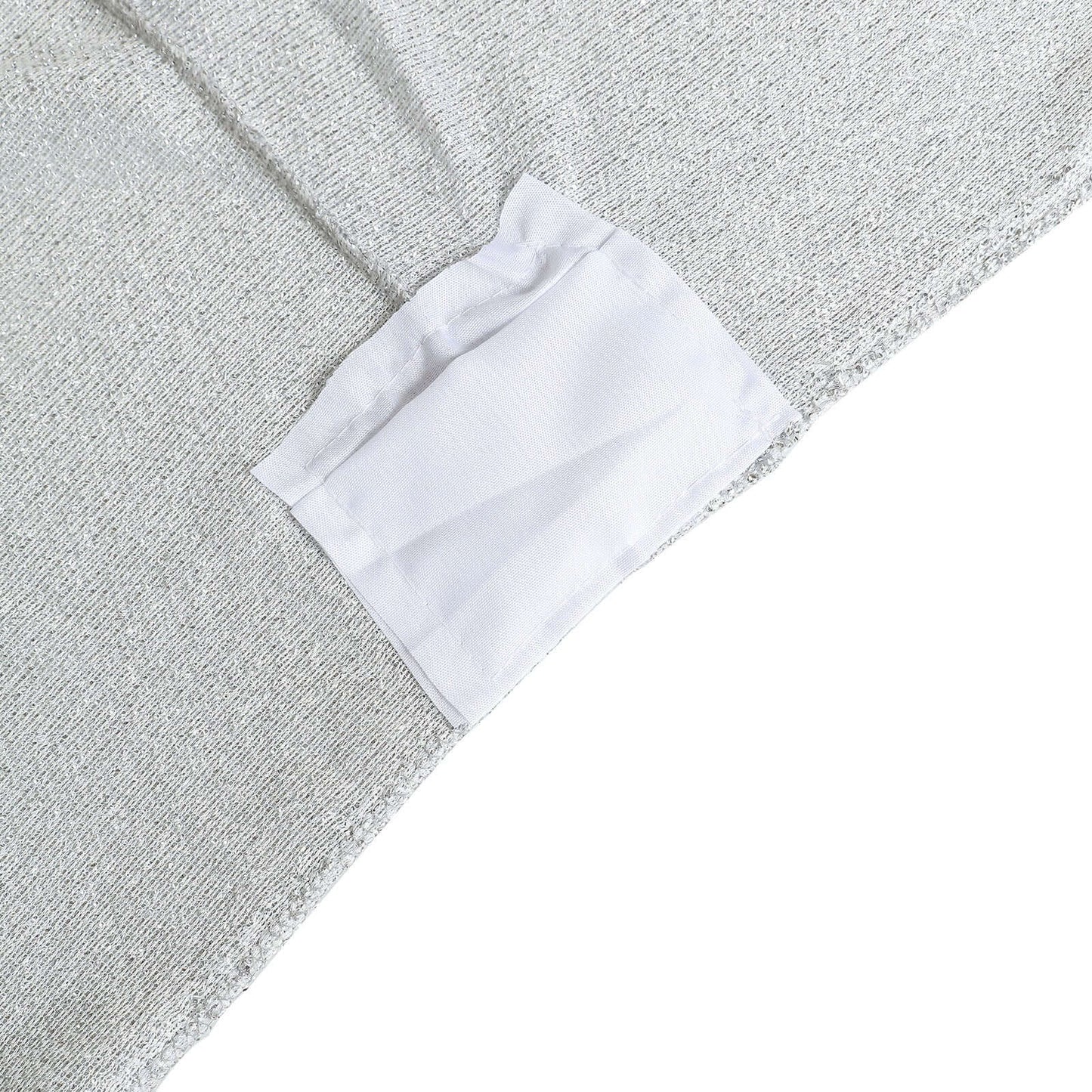 Shimmer Tinsel Spandex 72"x30" Rectangle Tablecloth Metallic Silver Glittered Shiny Stretch Table Cover