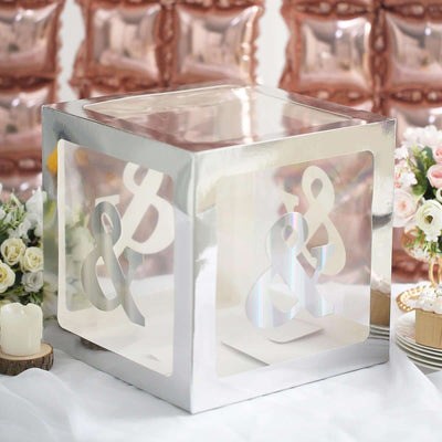 4 Pack 5" Iridescent Alphabet Symbol "&" Sticker Banners, Customizable Stick On Letters