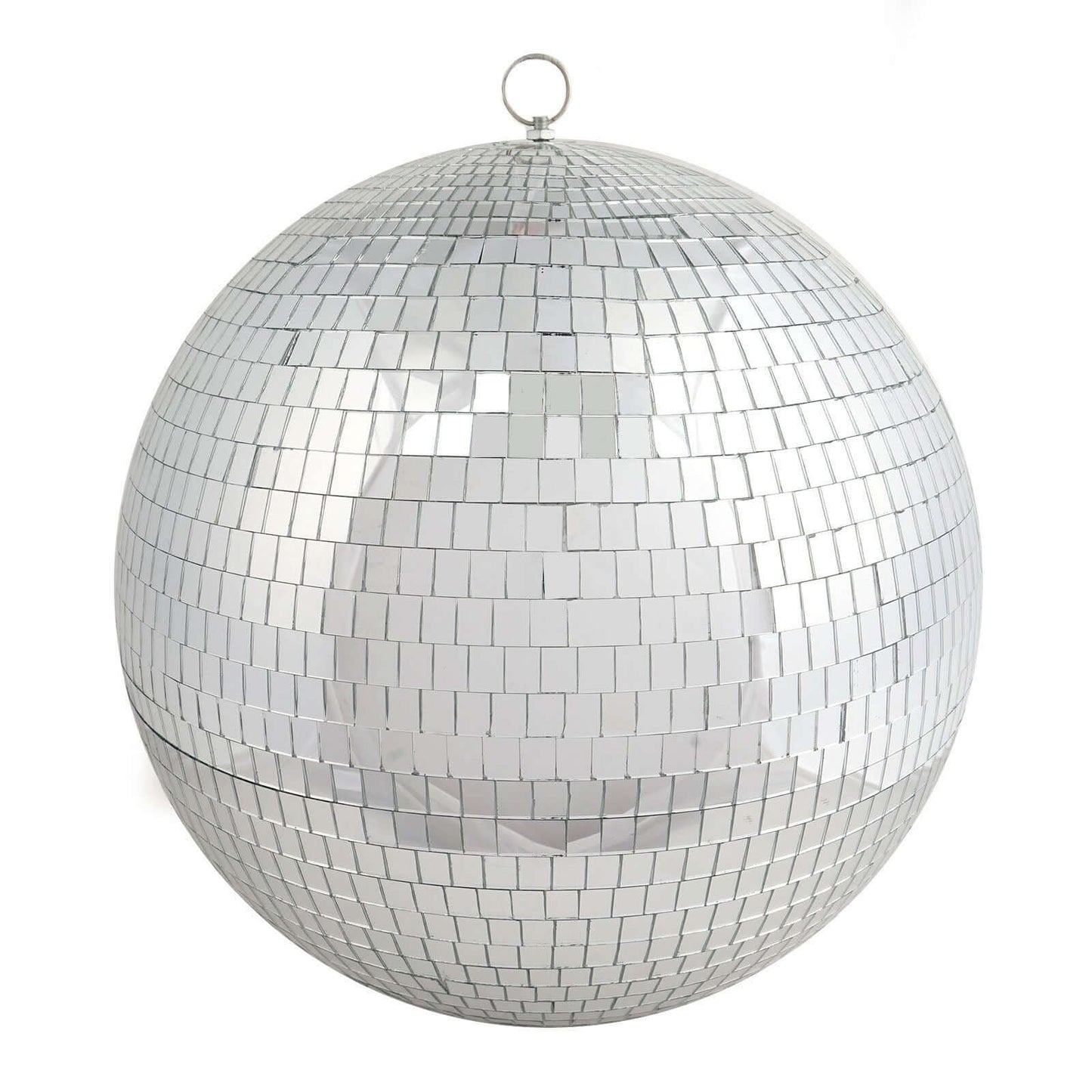 16" Large Silver Foam Disco Mirror Ball With Hanging Swivel Ring, Holiday Party Decor