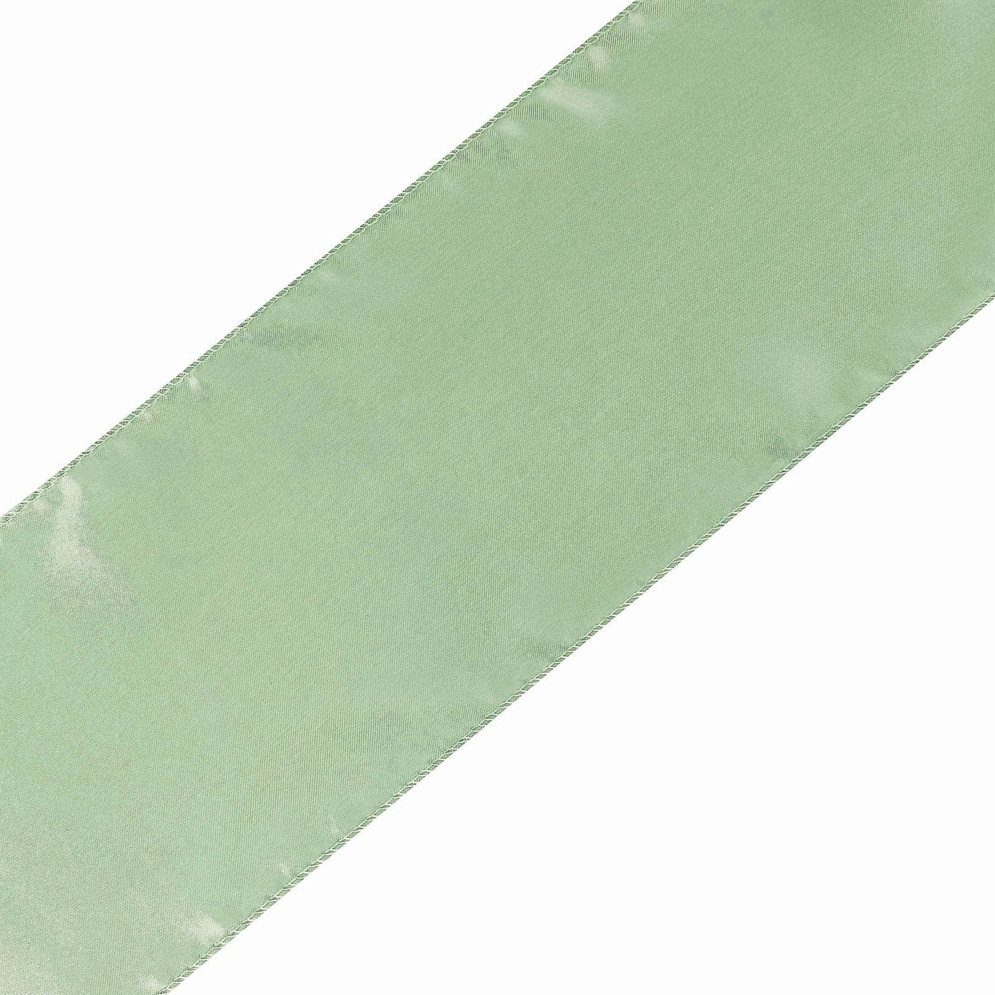 5 Pack Satin Chair Sashes Sage Green - Durable Chair Bows with Shiny Finish 6"x106"