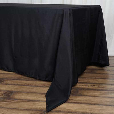 Polyester 72"x120" Rectangle Tablecloth Black - Durable and Stylish for Events