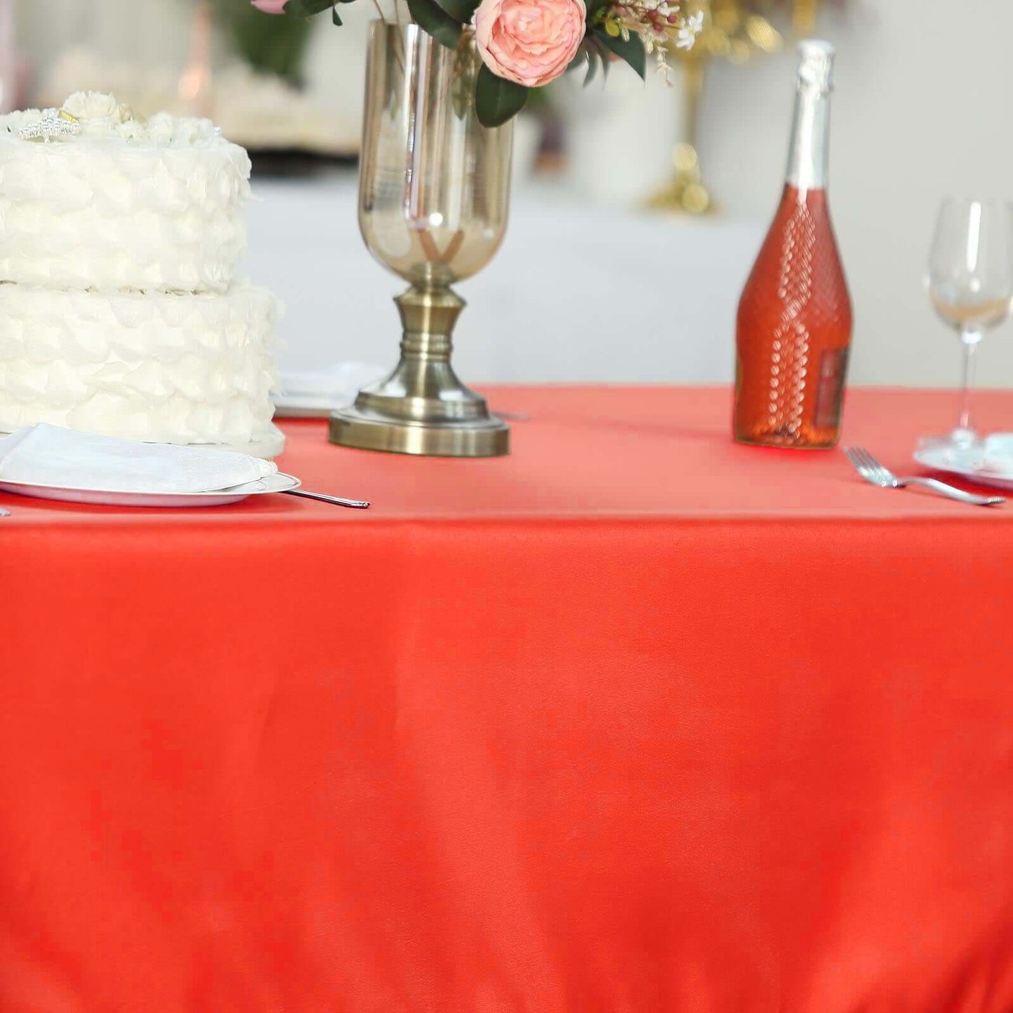 Polyester 60"x102" Rectangle Tablecloth Red - Durable and Stylish Table Cover