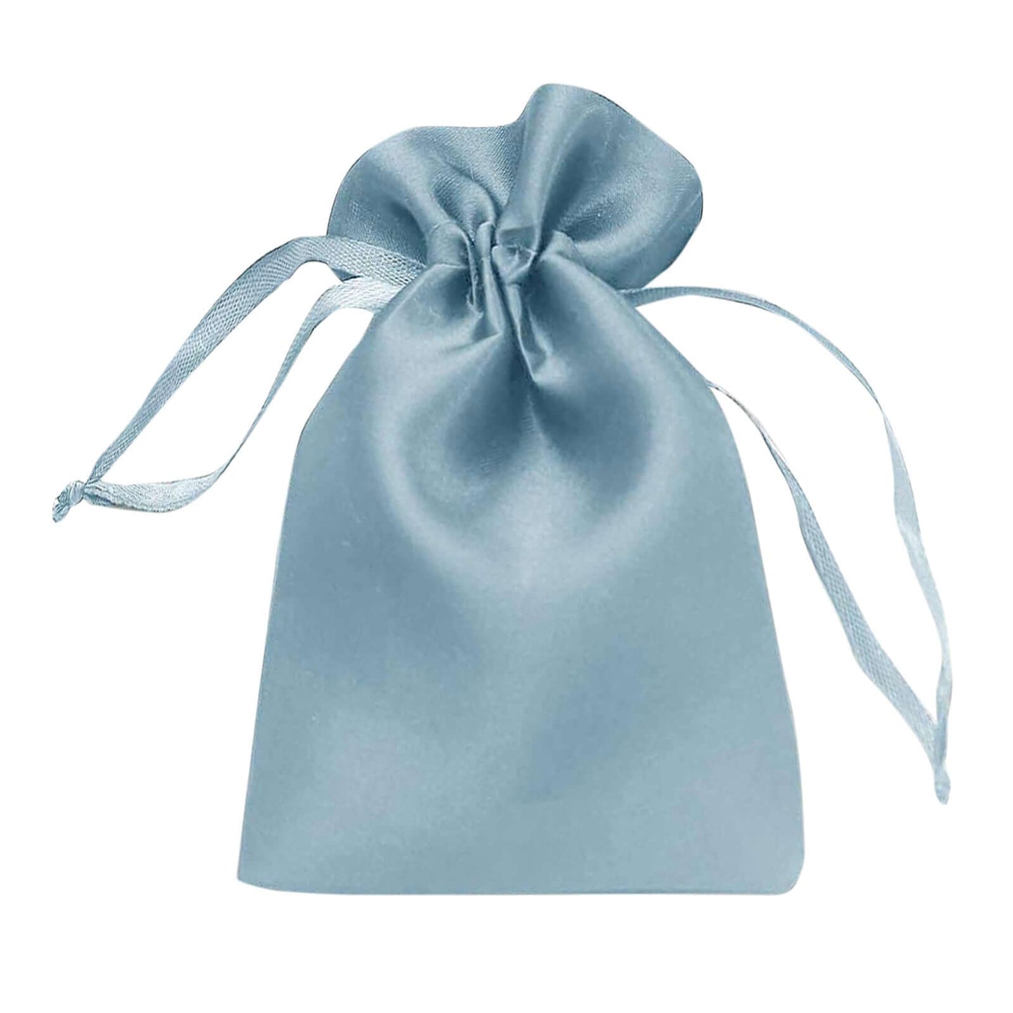 12 Pack 4"x6" Dusty Blue Satin Drawstring Wedding Party Favor Gift Bags