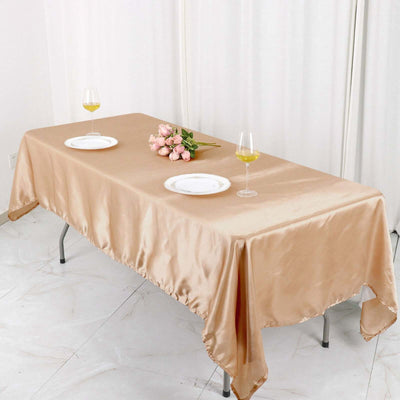 Satin Rectangular 60"x102" Tablecloth Nude - Smooth and Lustrous Table Cover