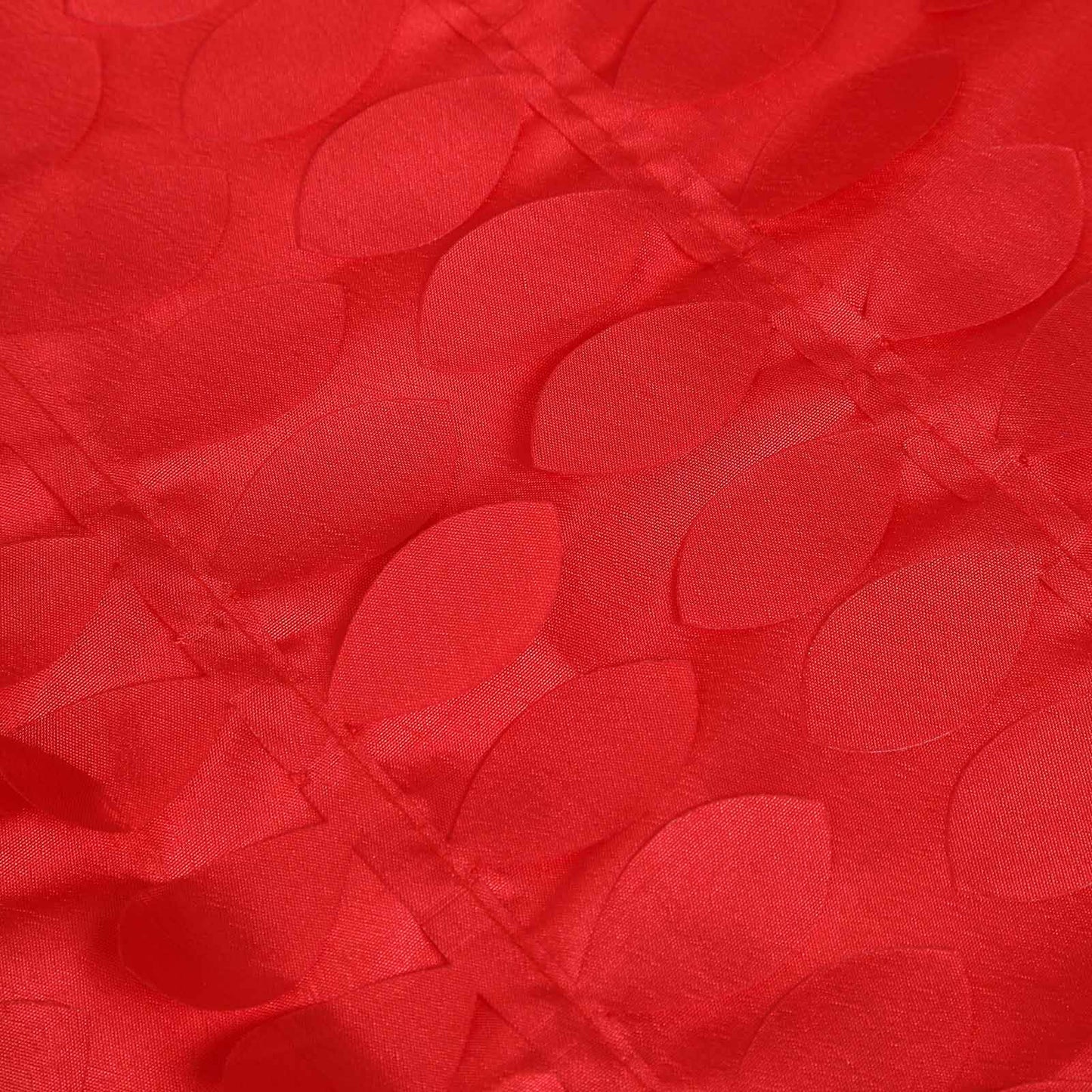 Taffeta 54"x54" Square Tablecloth Red 3D Leaf Petal Table Cover