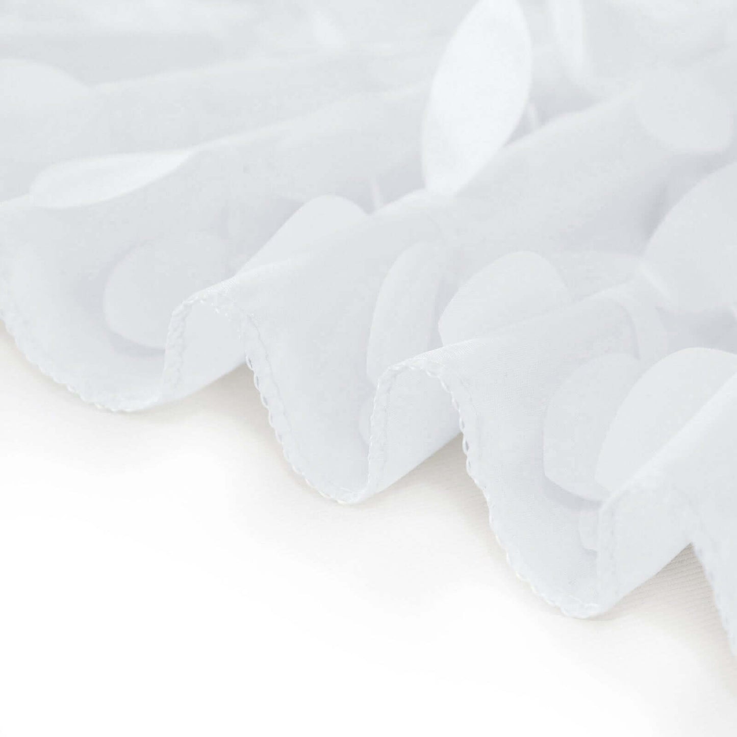 8ftx8ft White 3D Leaf Petal Taffeta Event Curtain Drapes, Backdrop Event Panel With Rod Pocket